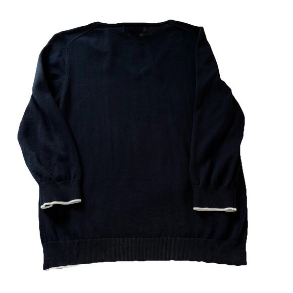 Brooks Brothers Women’s 3/4 Sleeve V-Neck Dark Navy Blue Silk Blend Sweater Sz M - Picture 7 of 12